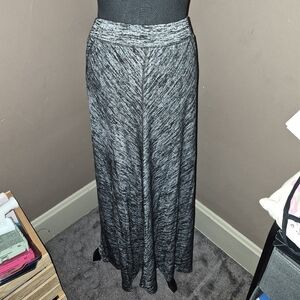 Lane Bryant Black & Gray Marled Maxi Skirt